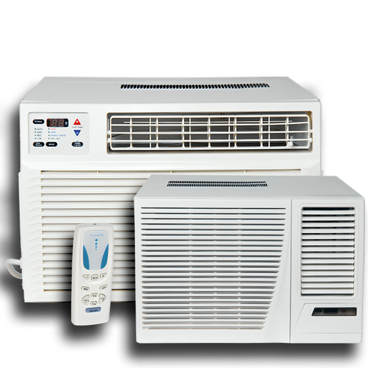 فني صيانة مكيف شباك يقوم بإصلاح جهاز التكييف في المنزل Technician repairing a window air conditioner at home in Riyadh